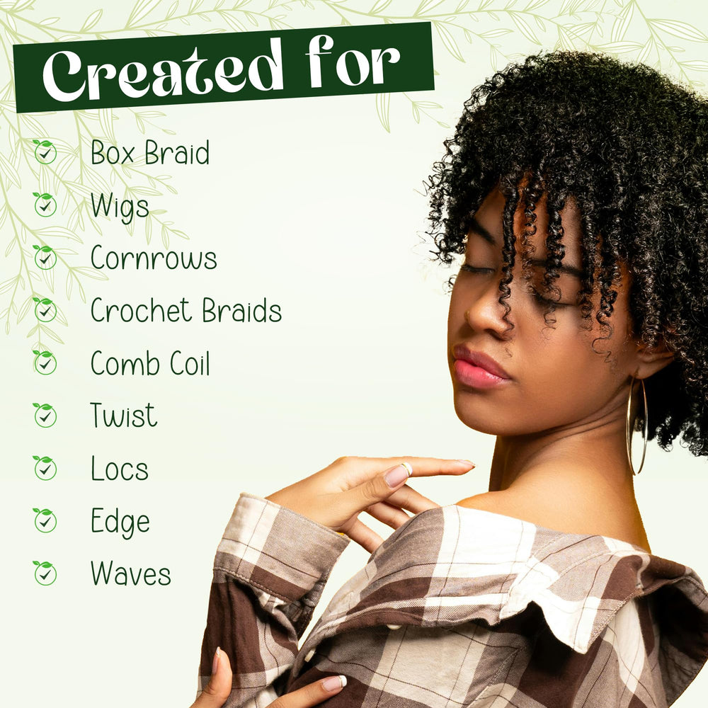 KAGA Pure O Natural Neatbraid gel adds shine for a polished finish.