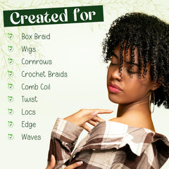 KAGA Pure O Natural Neatbraid gel adds shine for a polished finish.