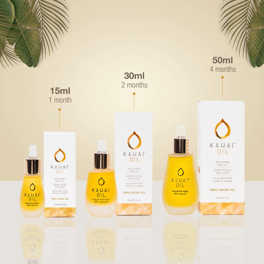 Kahai Oil application on face, smooths and nourishes for a healthy glow