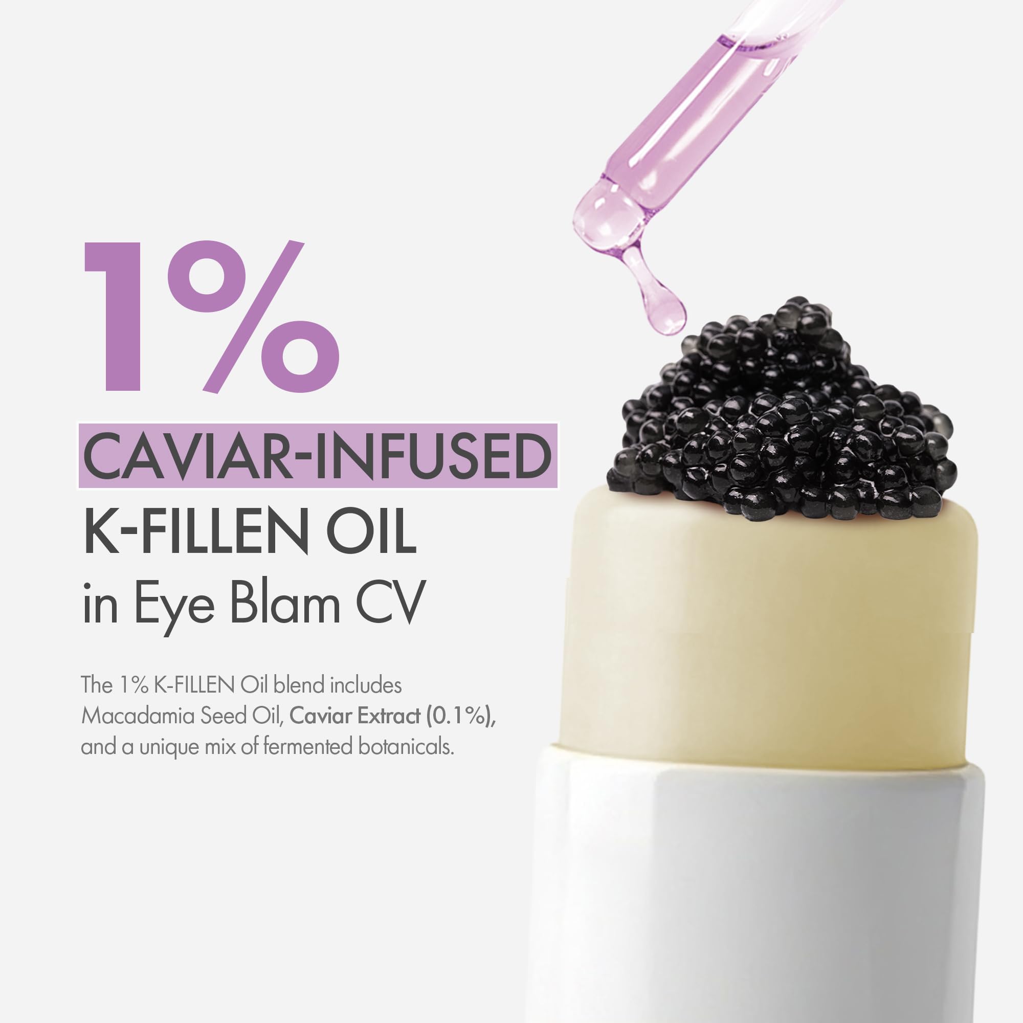 KAHI Eye Balm CV Refill close-up shows creamy texture and quick absorption.