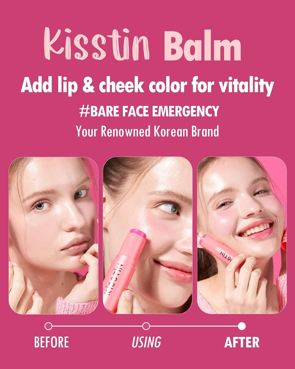 KAHI Kisstin Balm hydration-coverage close-up shows dewy texture.