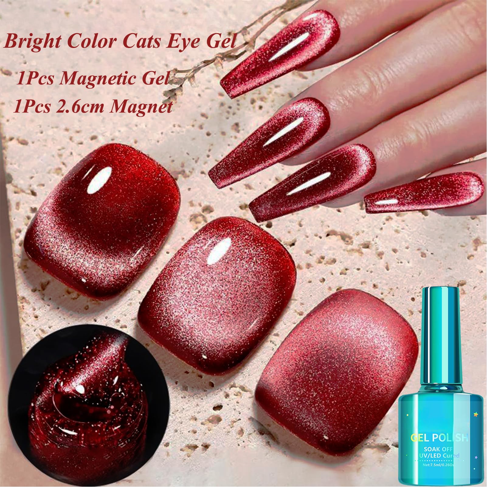 KAHSOSE gel polish in wine red delivering long-wear protection and shine.