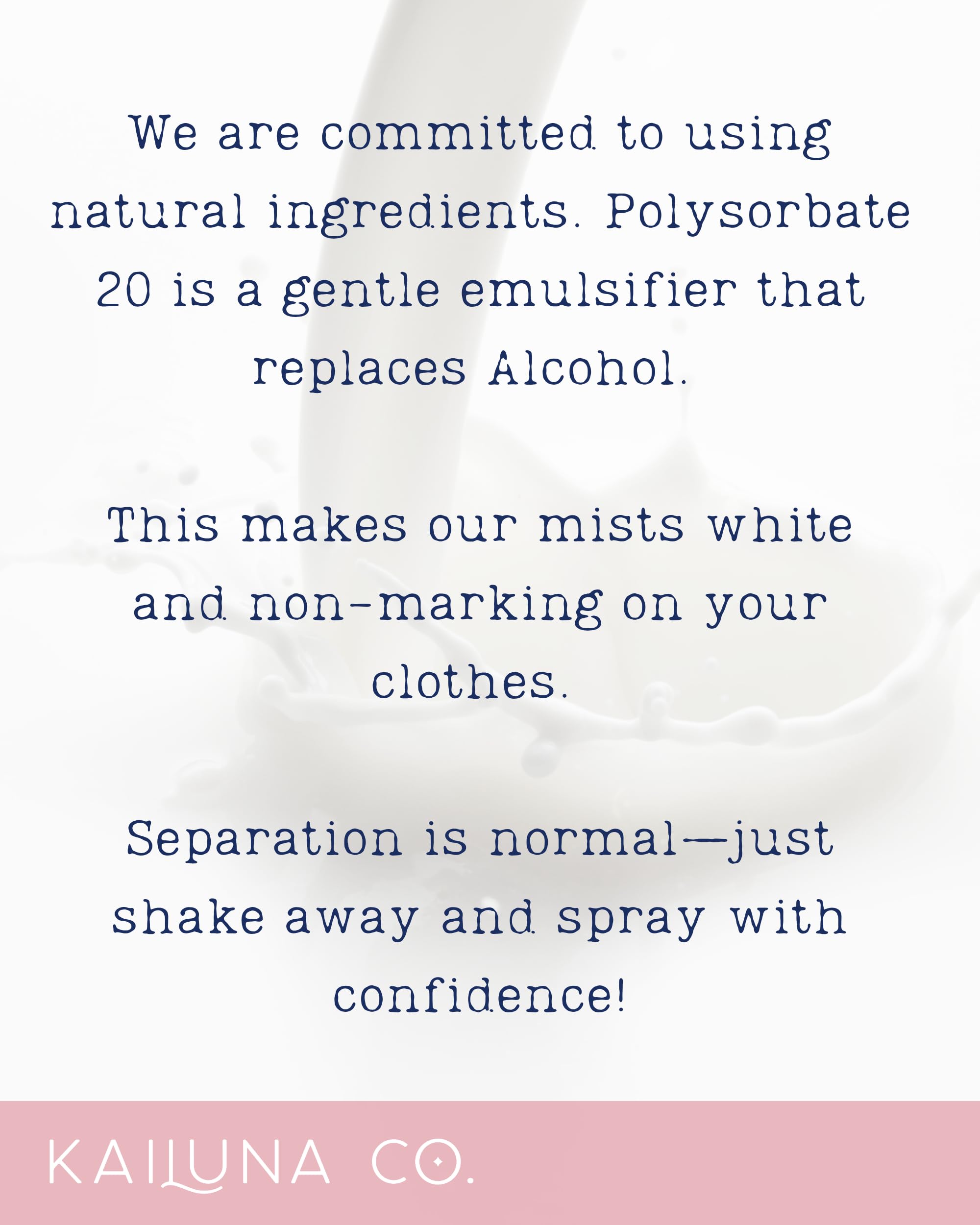 Kailuna Co. Baby Powder Mist travel-size bottle for daily routines on the go.