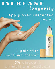 Kailuna Co. Santal mist packaging closeup emphasizes handmade California craftsmanship