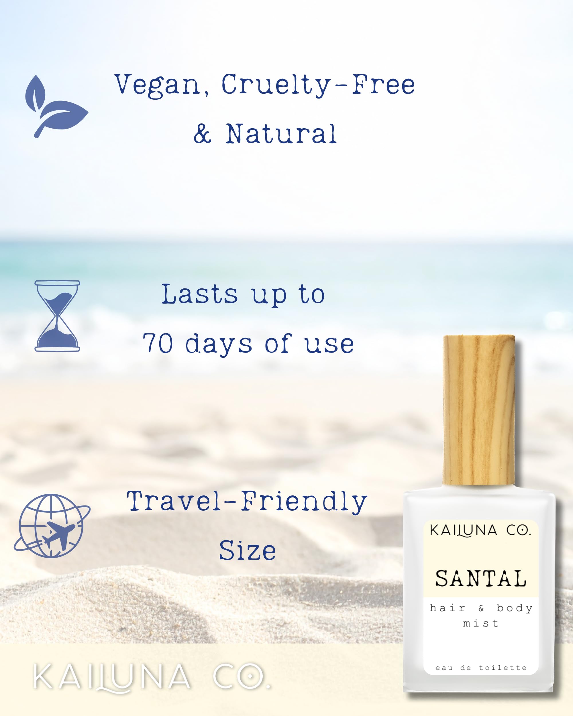Kailuna Co. Santal mist travel size fits pockets for daily mood lift