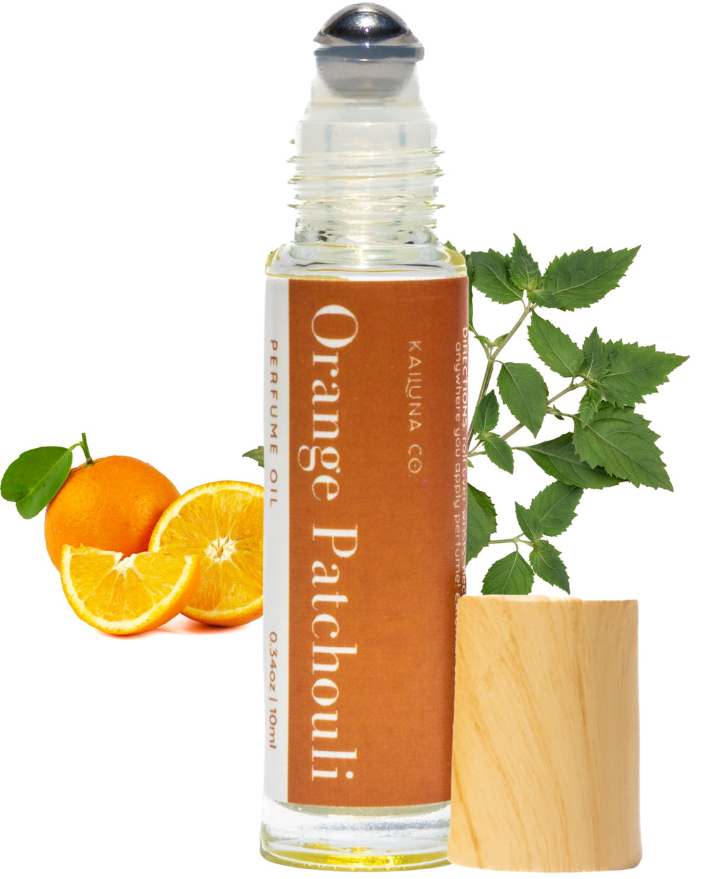 Kailuna Co. Orange Patchouli Roll-On bottle for convenient daily fragrance.