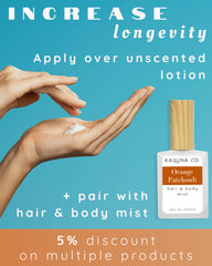 Kailuna Co. orange patchouli roll-on rollerball delivers smooth scent.