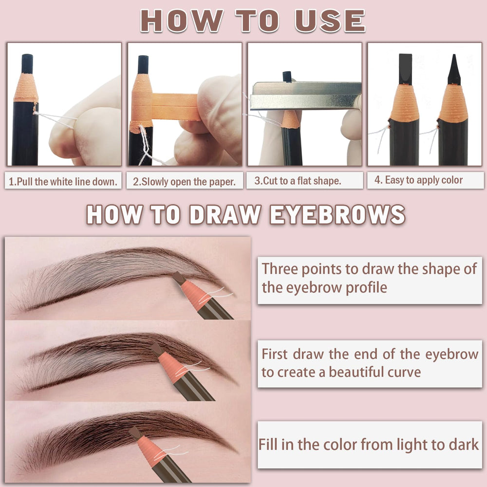 KAIQIKAIXI soft stroke pencils for natural delicate eyebrow definition
