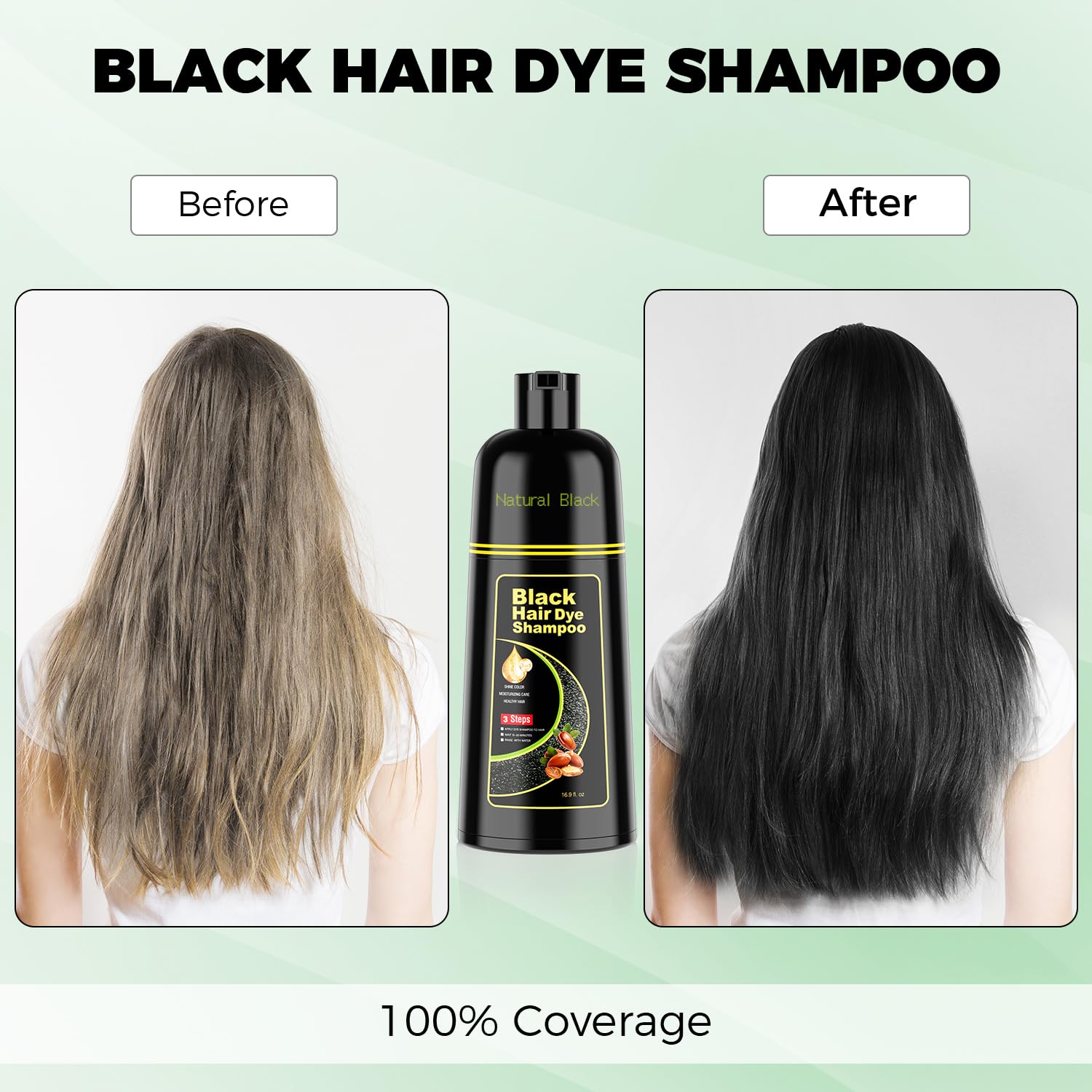 KAISASA Black Hair Dye Shampoo foaming lather for easy color refresh.
