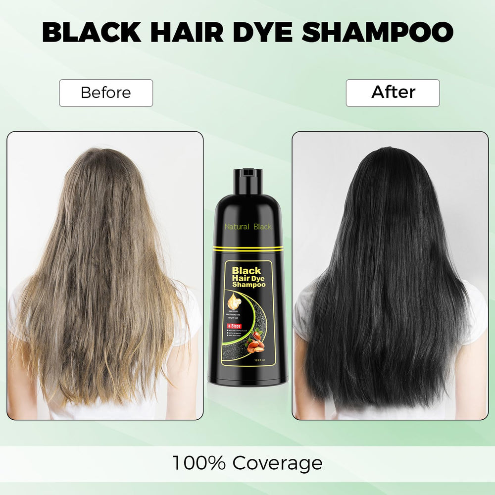 KAISASA Black Hair Dye Shampoo foaming lather for easy color refresh.