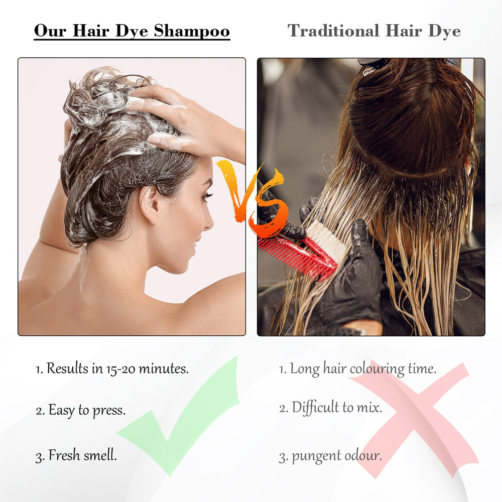 KAISASA Black Hair Dye Shampoo hair shine after use