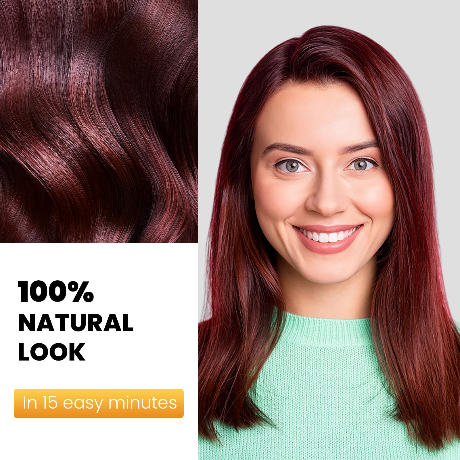 KAISASA dark burgundy color result on hair looks vibrant