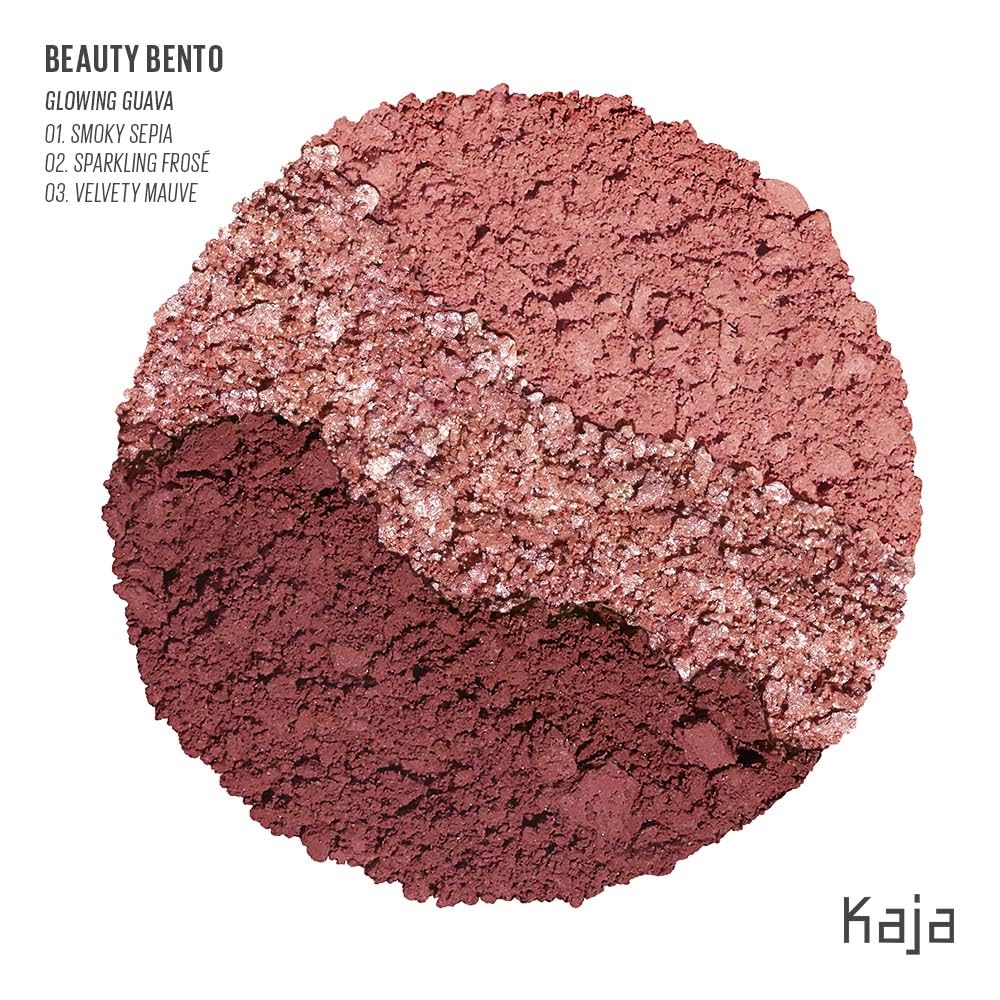 Kaja Bento Glowing Guava close-up reveals rich shimmer pigments.