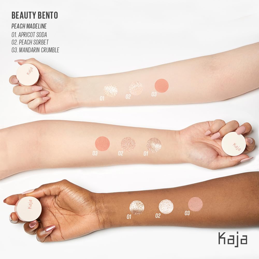Kaja Bento application on eyelid showing easy layering and glow
