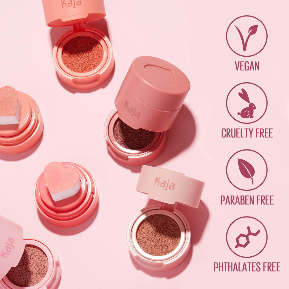 KAJA Cheeky Stamp Bossy cushion swatch showing sheer to buildable color