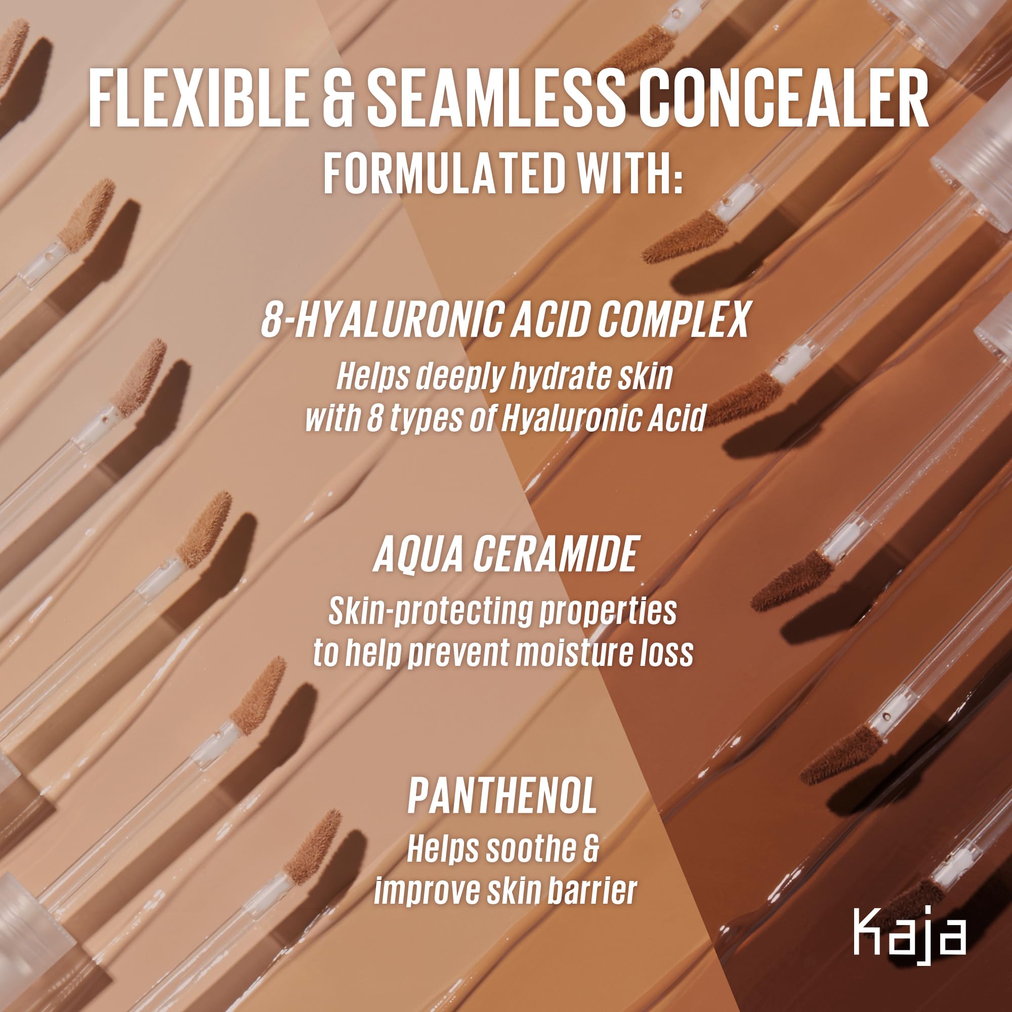 KAJA Don't Settle Concealer close-up texture showing creaseless finish