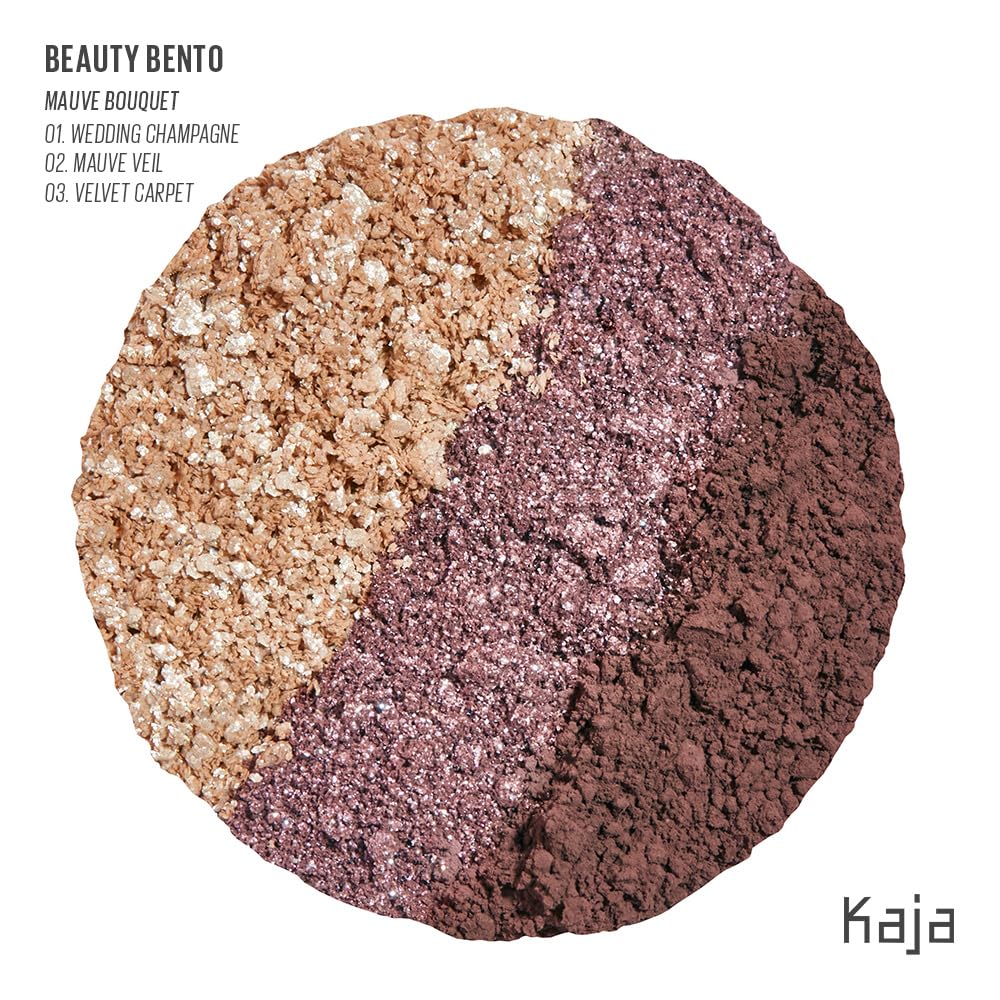 Kaja Eye Bento Trio mauve berry shade swatch showing buildable color