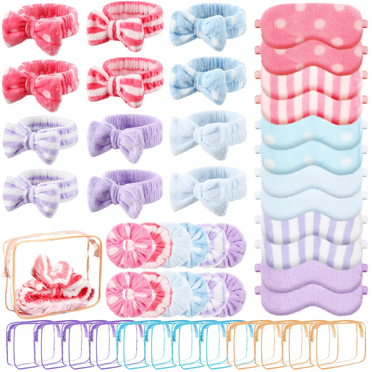 Kajaia sleepover spa headbands offering adjustable comfort for every guest.