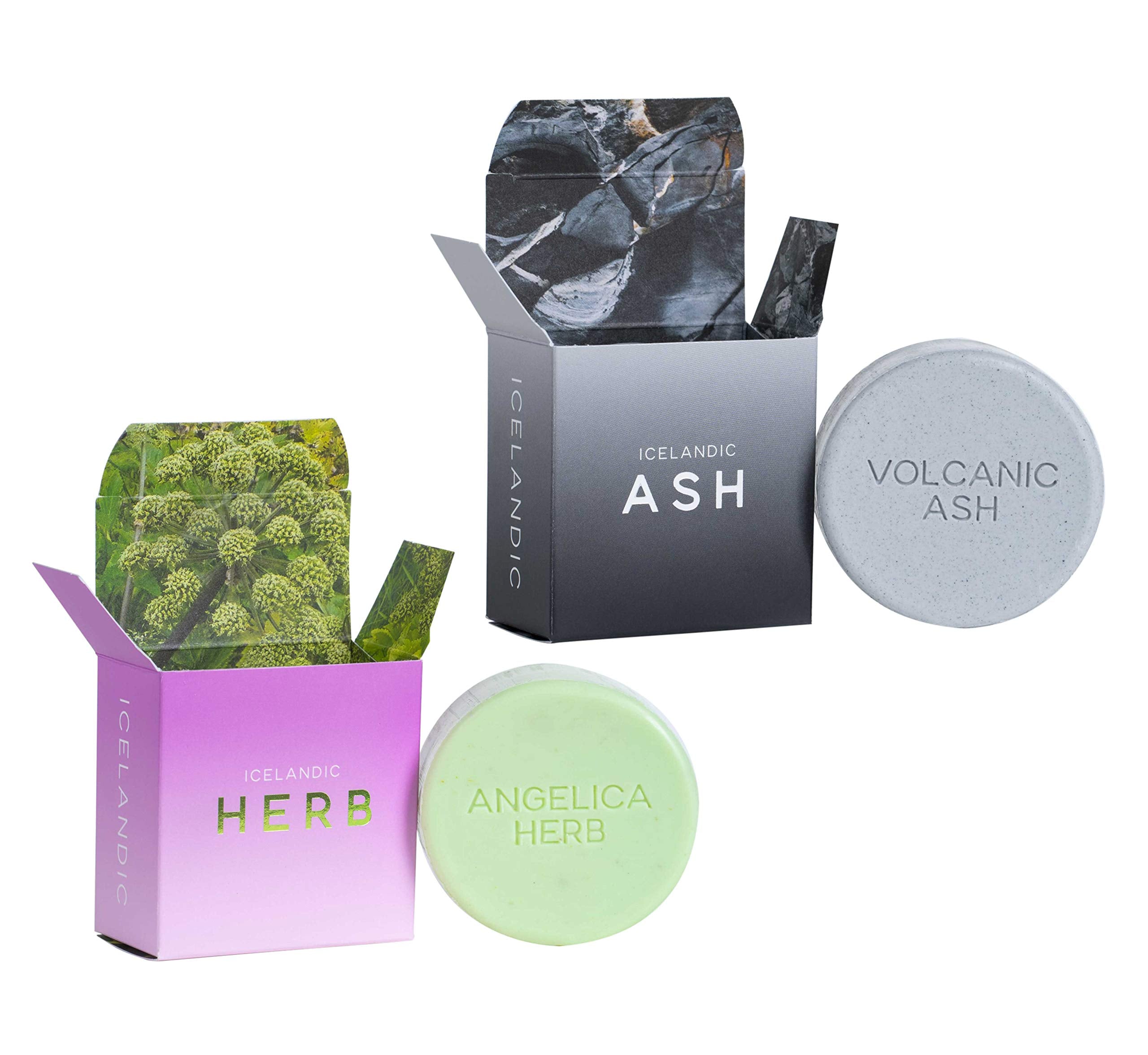Kalastyle exfoliating bar with ash and angelica; collection image showing natural texture for smooth skin.