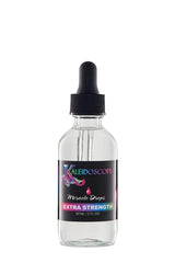 Kaleidoscope Miracle Drops Extra Strength bottle pouring for quick scalp refreshment.