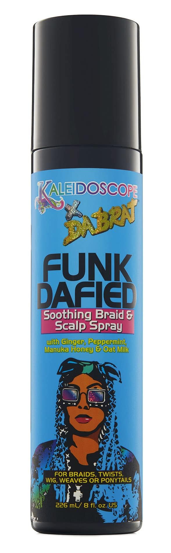 KALEIDOSCOPE MIRACLE DROPS Funk Dafied spray bottle for instant scalp relief during braids.