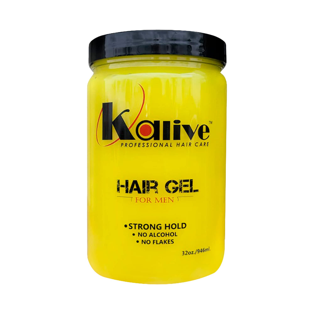 KALIVE 2 STYLE men's hair gel bottle front view for all-day strong hold.