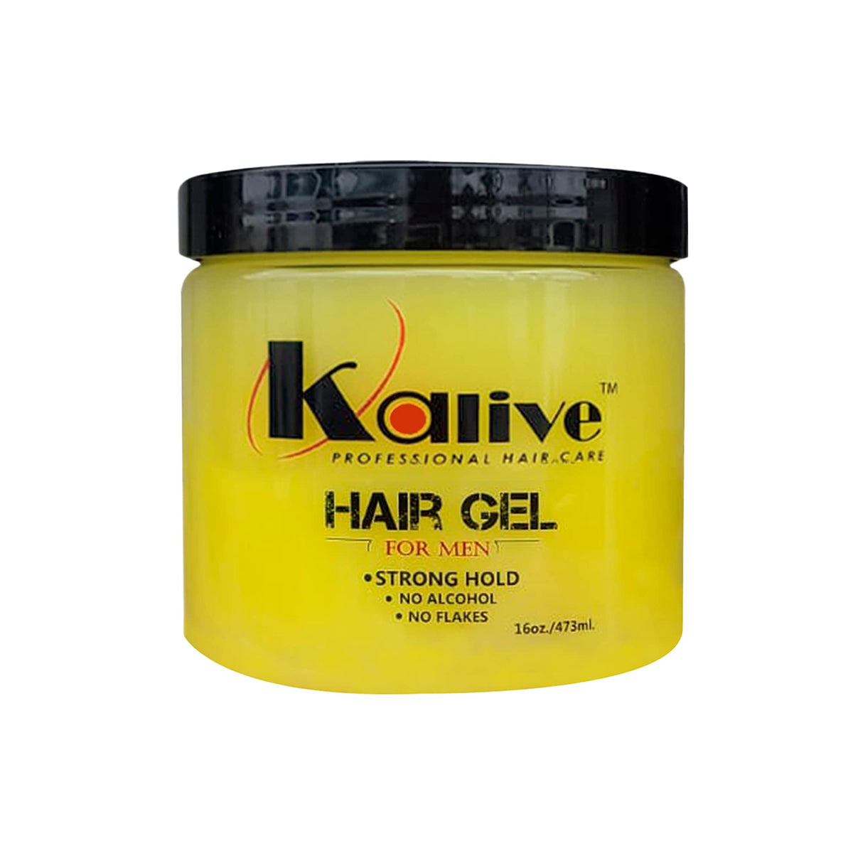 KALIVE men's hair styling gel bottle shows strong hold for consistent control.
