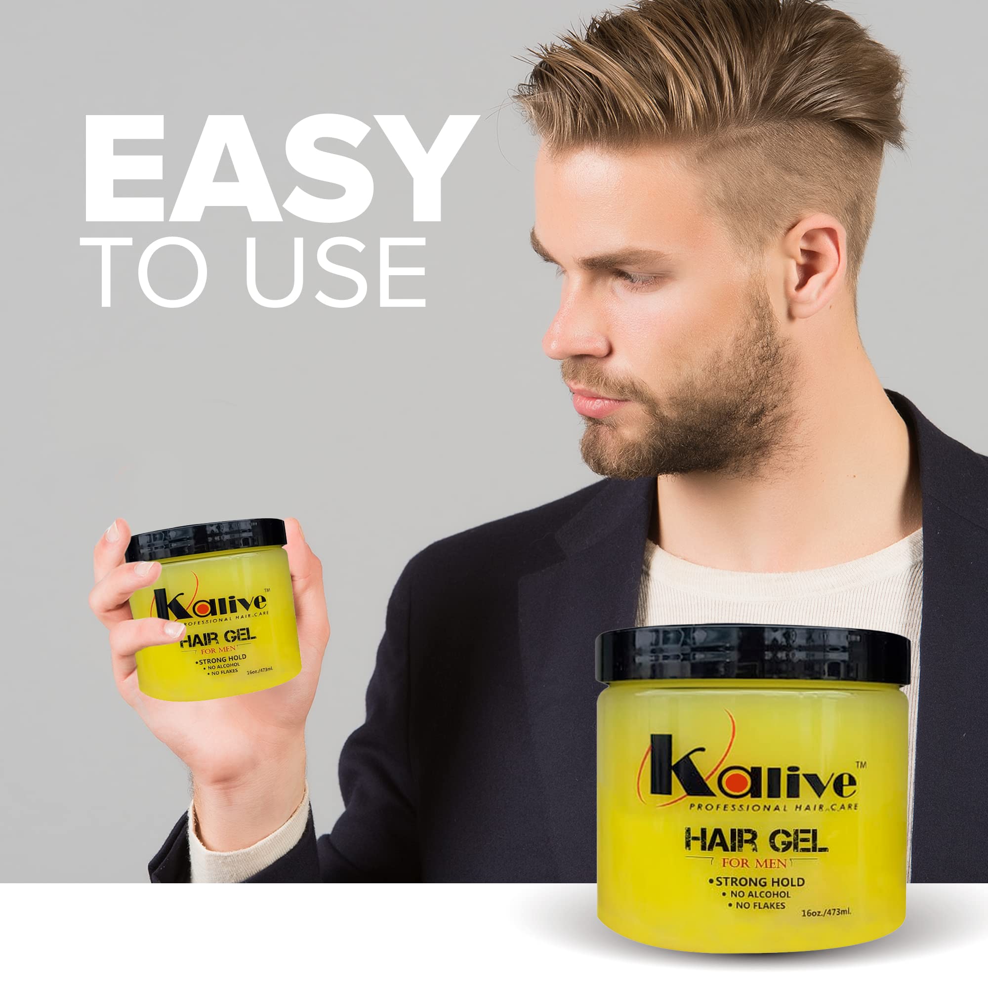KALIVE styling gel hands-application demonstrates shaping process for defined style.
