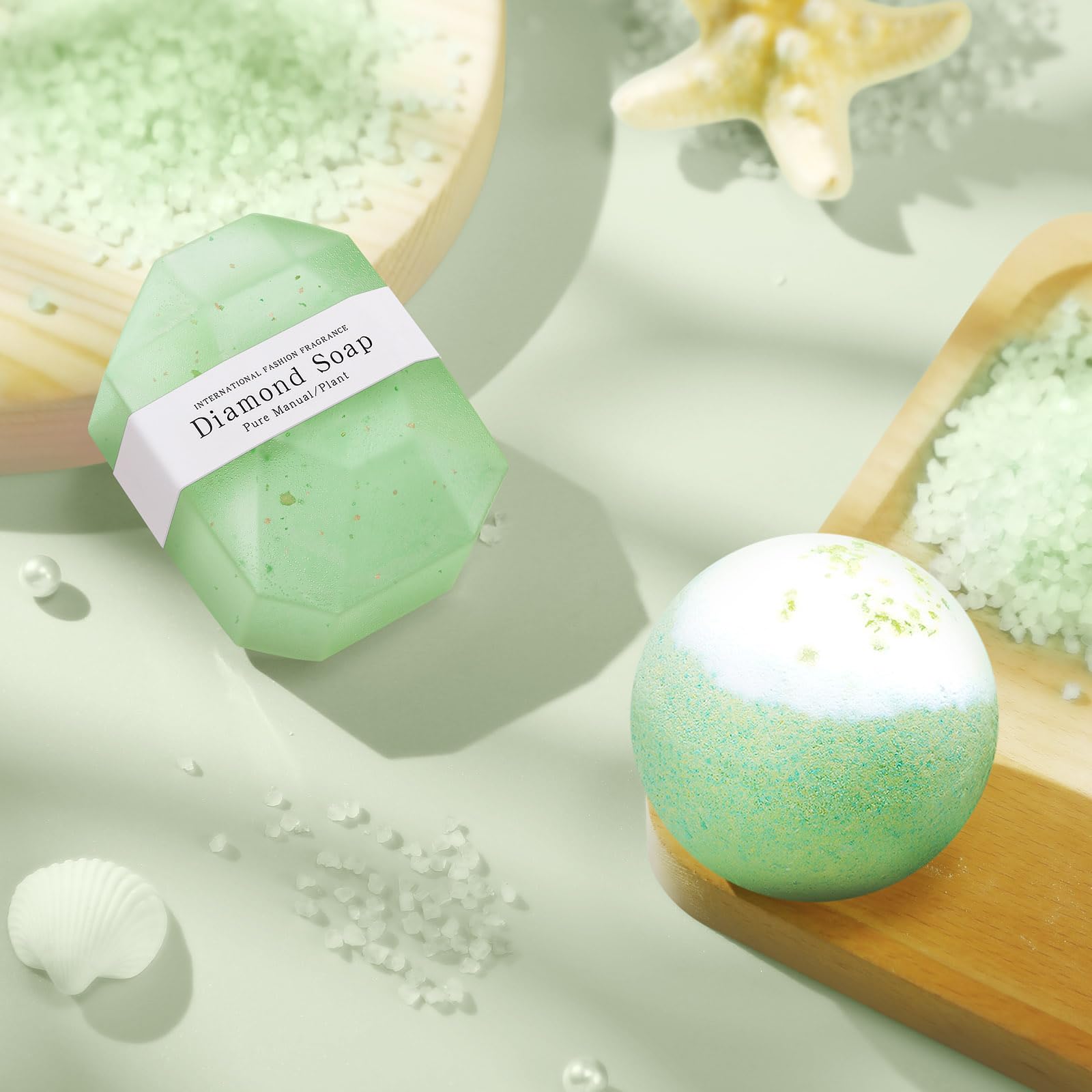 Kalokey vanilla bath bomb scenting the bath for a soothing soak.