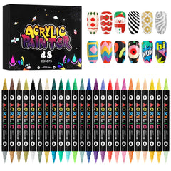 Kalolary 48-color nail art pens set for vibrant, customizable DIY manicures.
