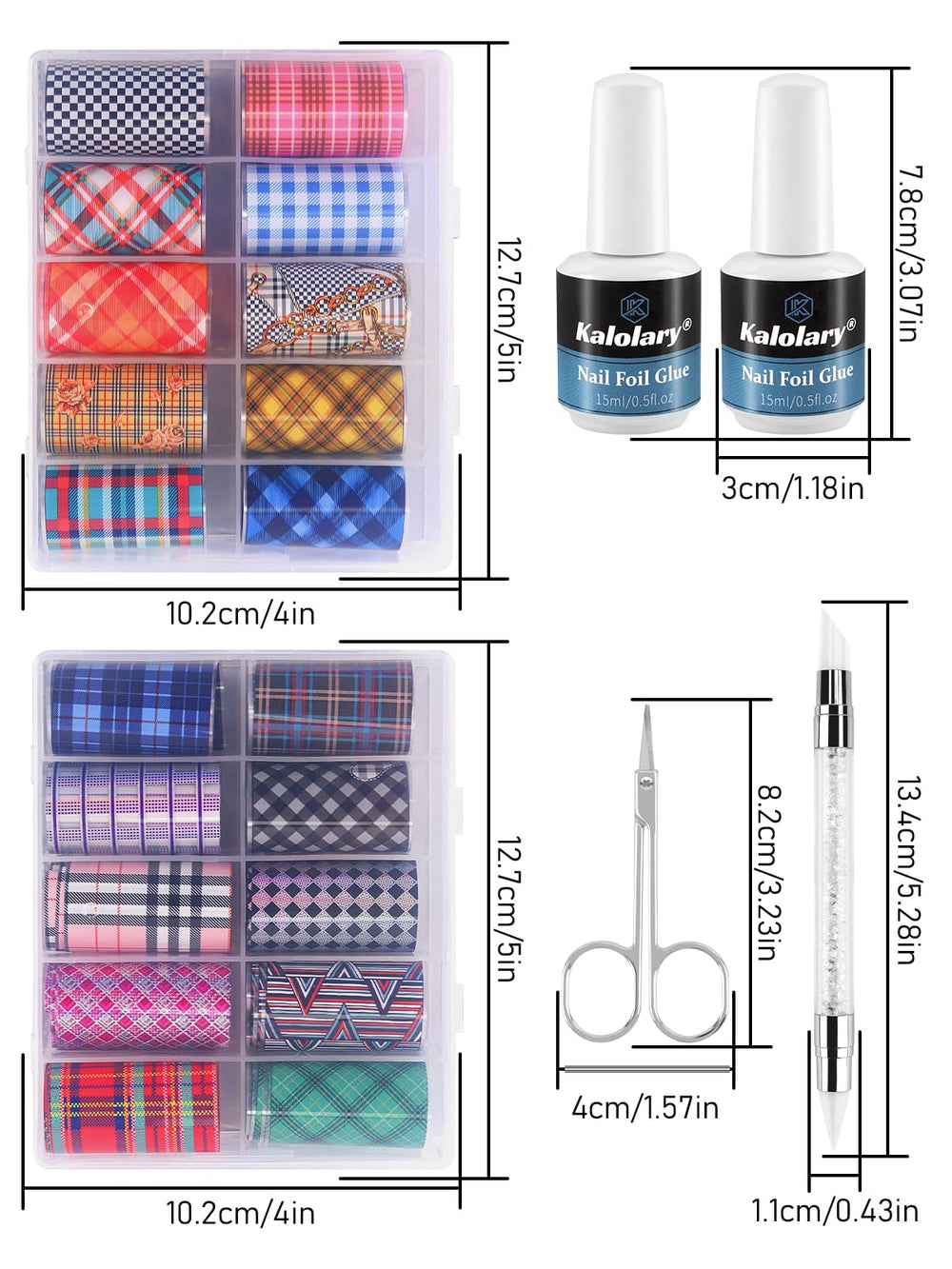 Kalolary clear top coat seals foil design to extend wear.