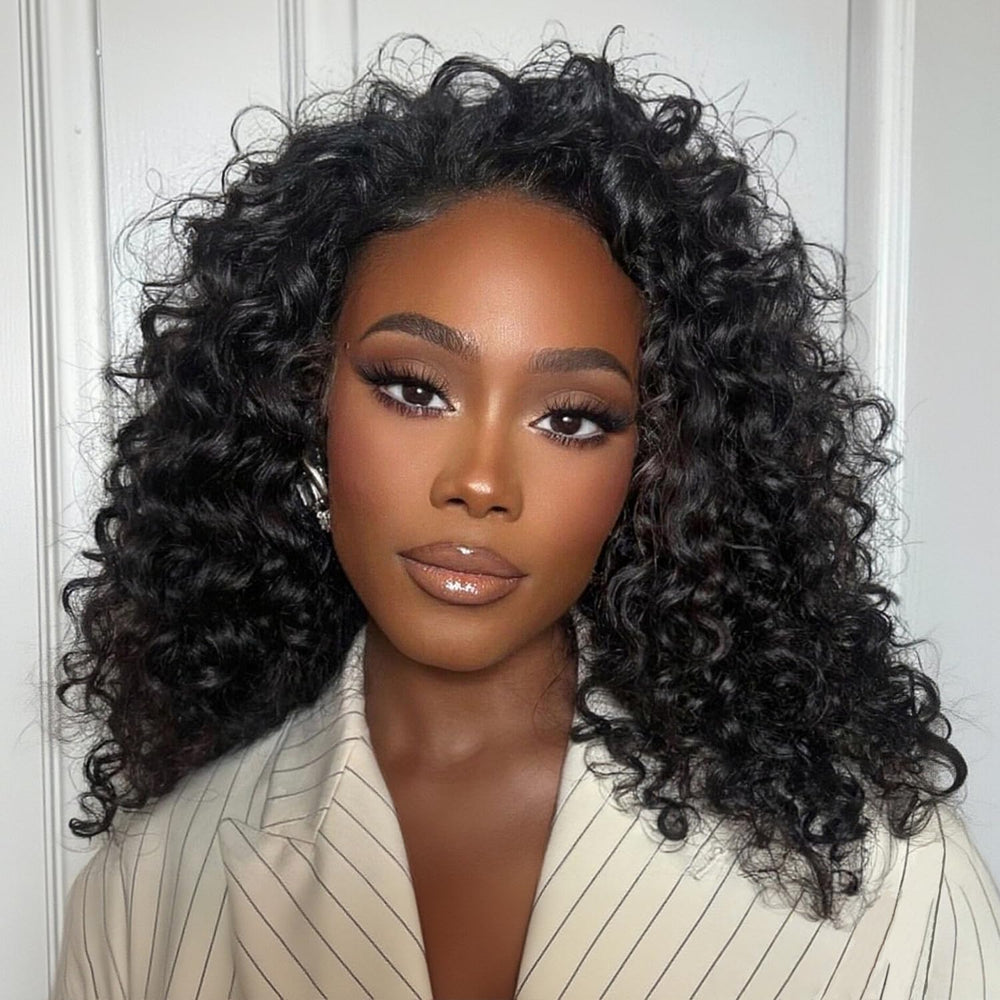 Kalomonia half wig with deep wave for natural volume and effortless wear.