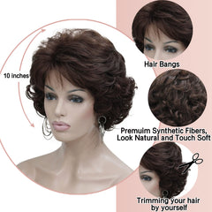 Kalyss short curly wig back view for seamless silhouette