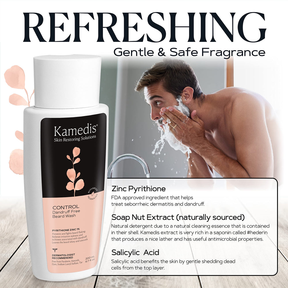 KAMEDIS Beard Wash cleanses face and beard for refreshed look.