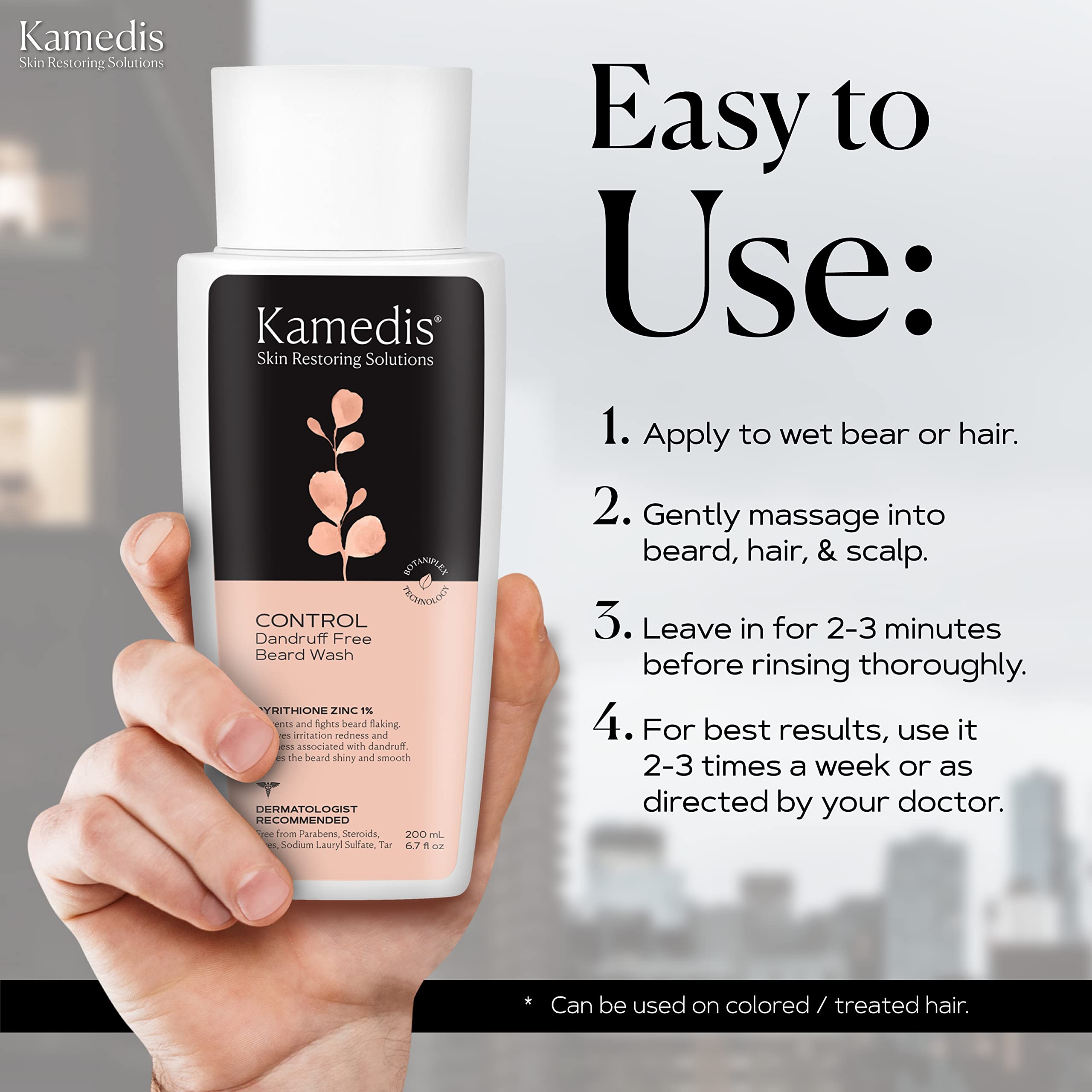 KAMEDIS Beard Wash foam lather forming rich bubbles for cleansing.