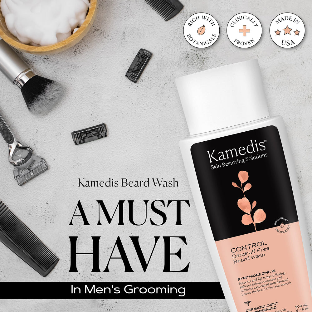 KAMEDIS Beard Wash free from SLS dyes for sensitive skin.