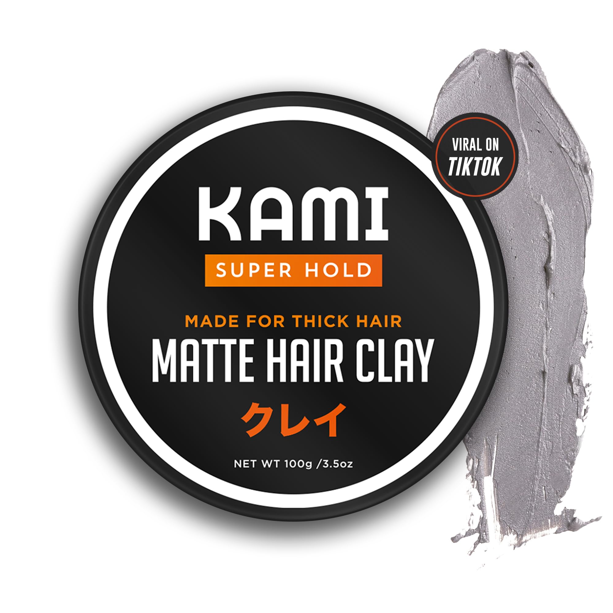 Kami Powder Hair Clay strong hold for defined, voluminous thick hair