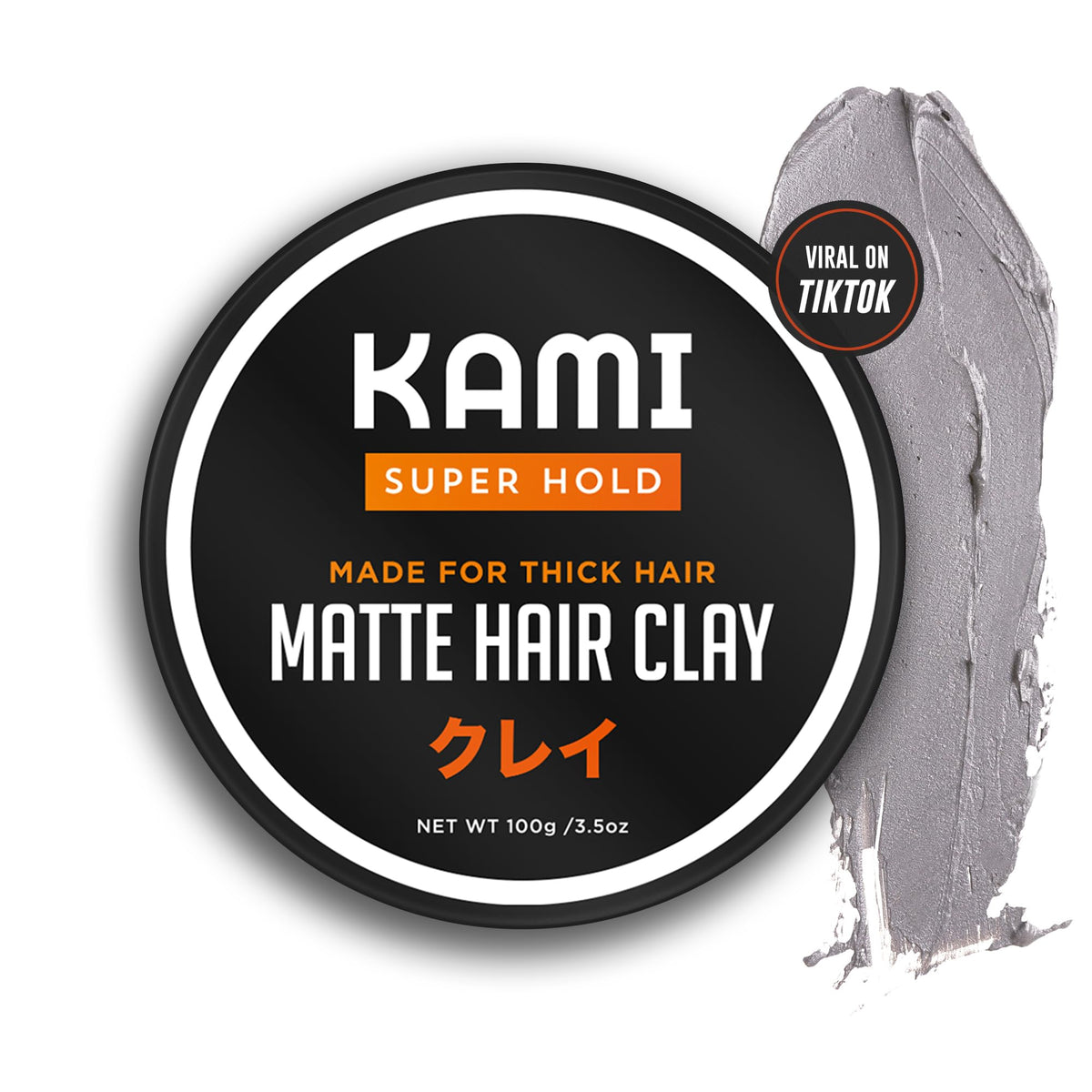 Kami Powder Hair Clay strong hold for defined, voluminous thick hair