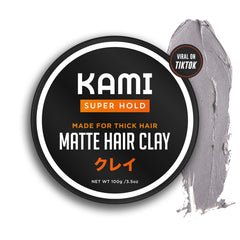 Kami Powder Hair Clay strong hold for defined, voluminous thick hair