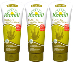 Kamill 3x100 ml Hand & Nail Cream BALSAM bottle with nourishing formula for dry hands.