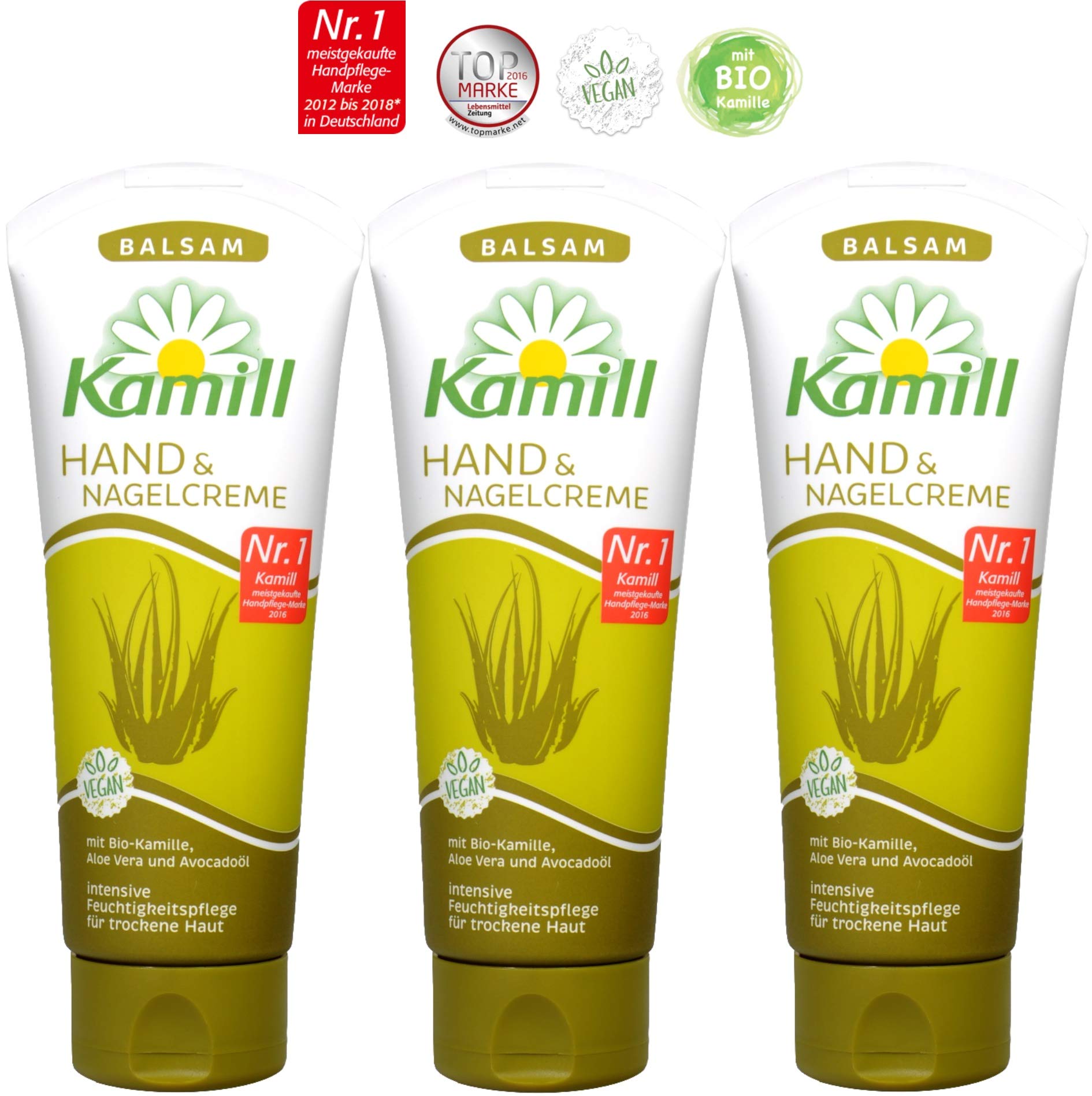 Kamill triple-pack packaging suggests value and easy restock at home.