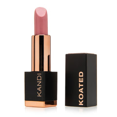 Kandi Koated Interlude product shot highlighting soft warm pink matte lip shade for everyday wear
