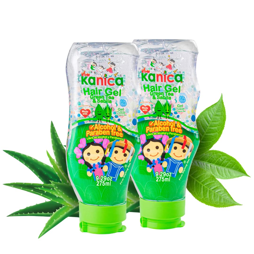 KANICA Gel Duo bottle showing aloe vera and green tea for hydrating styling