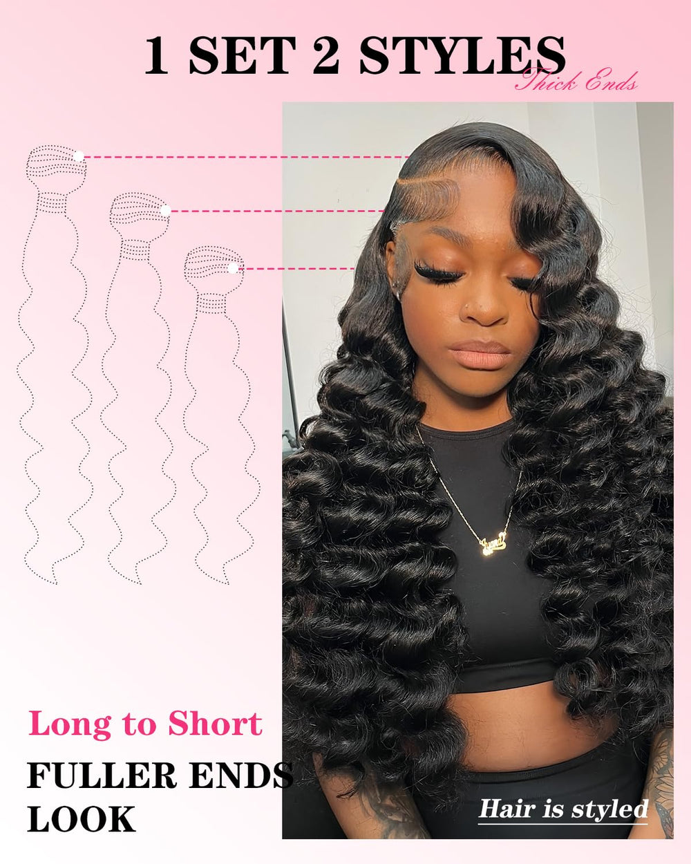 Kapelli Hair natural black color bundles blending with most looks