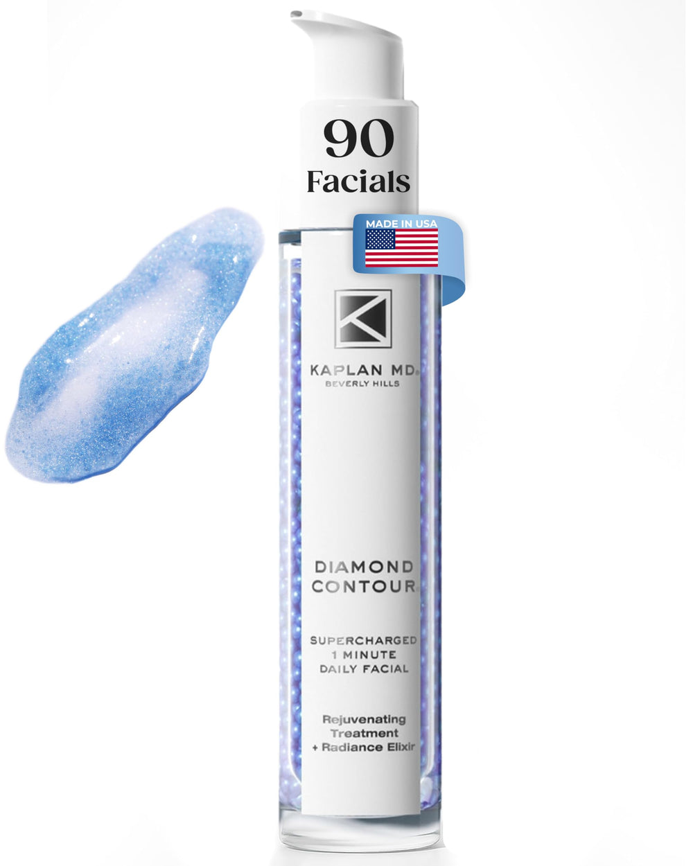 KAPLAN MD Diamond Contour bottle with pour demonstrates quick daily hydration.