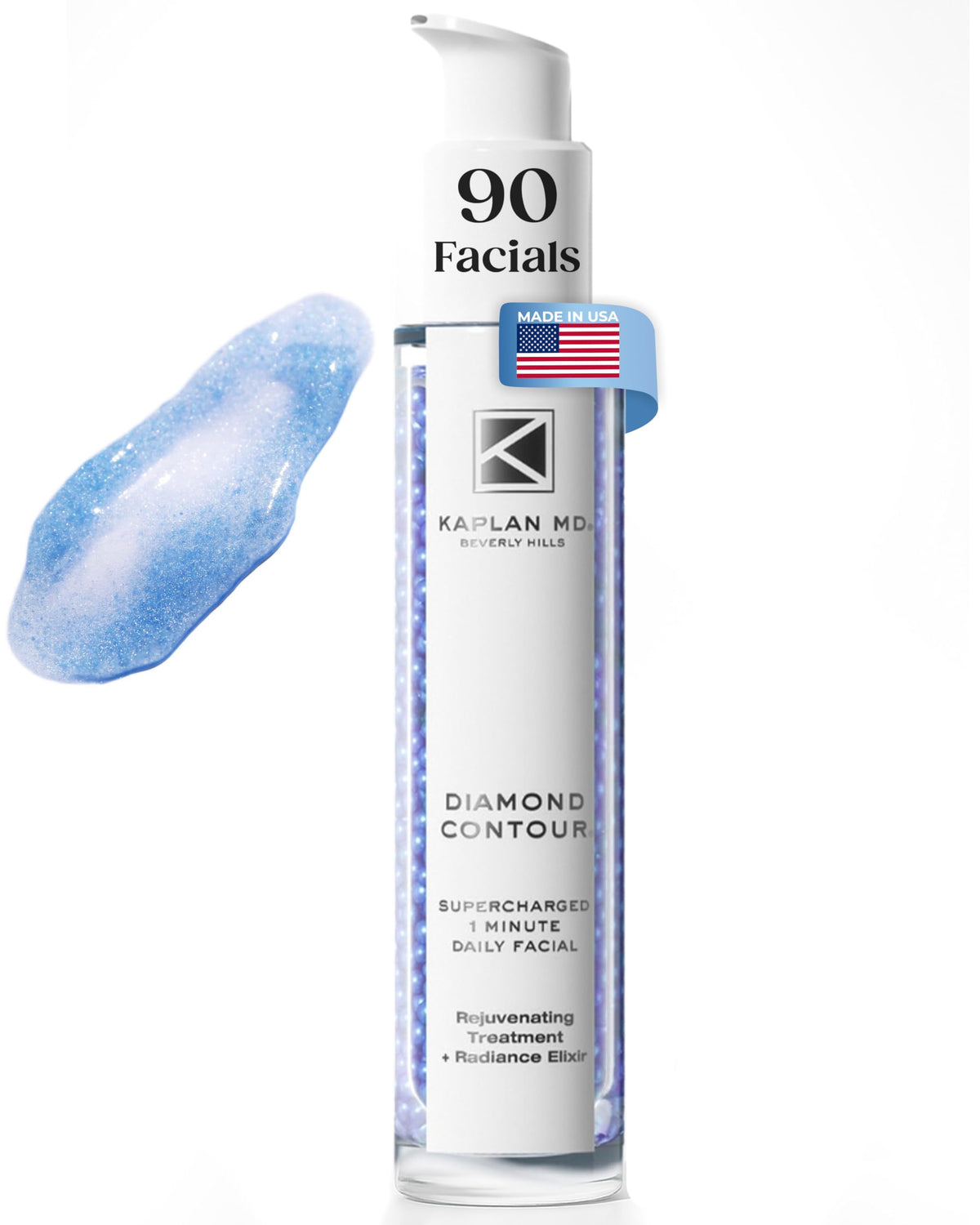 KAPLAN MD Diamond Contour bottle with pour demonstrates quick daily hydration.