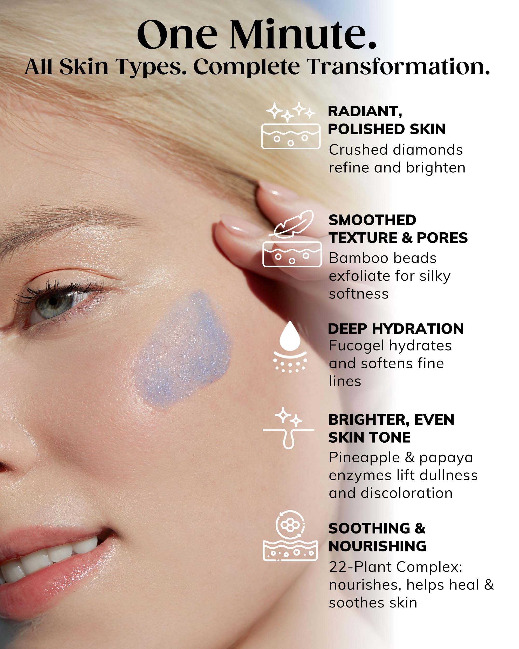 KAPLAN MD fruit enzymes from papaya and pineapple brighten the complexion.