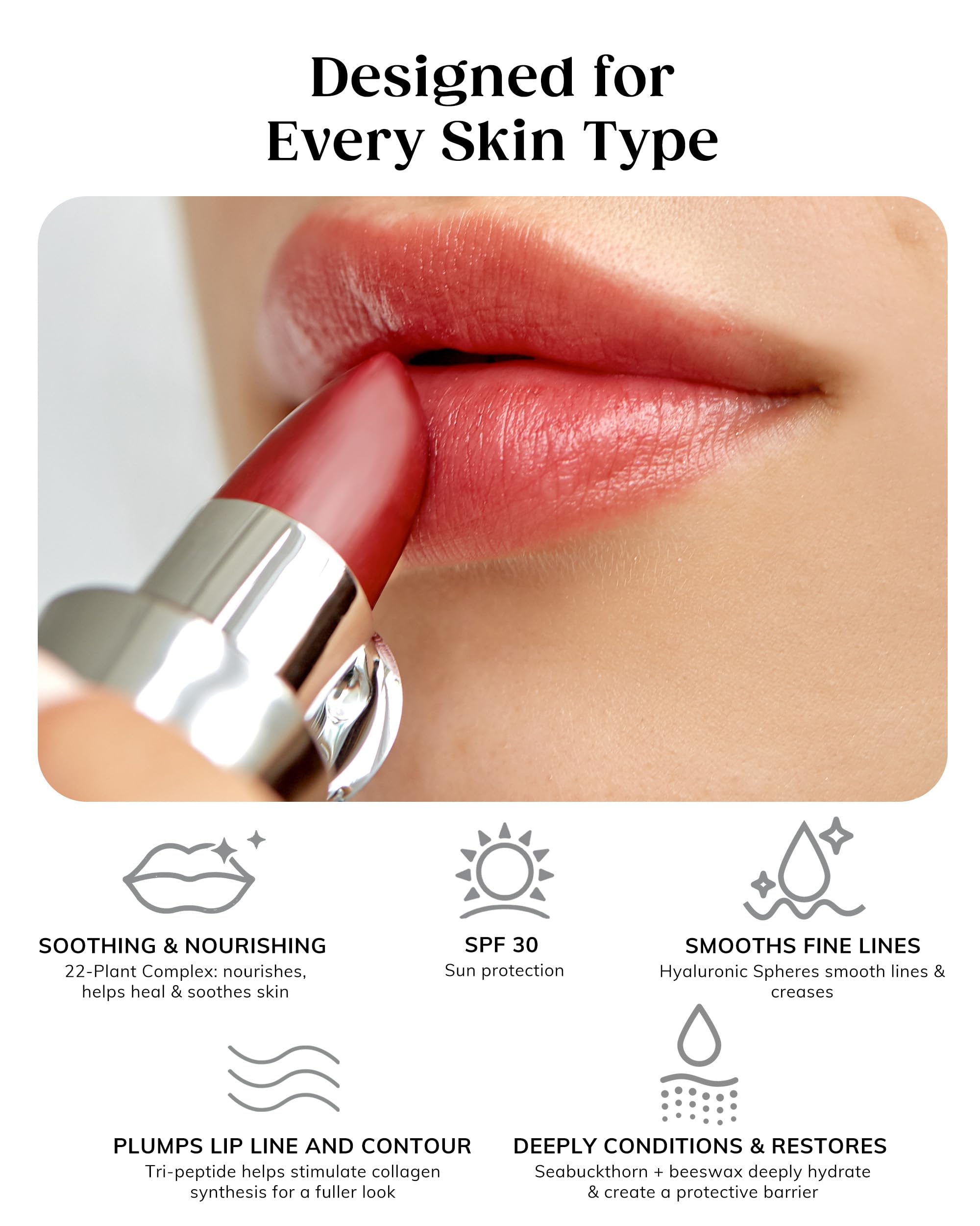KAPLAN MD Perfect Pout Lipstick SPF 30 protection in sunny outdoor wear.