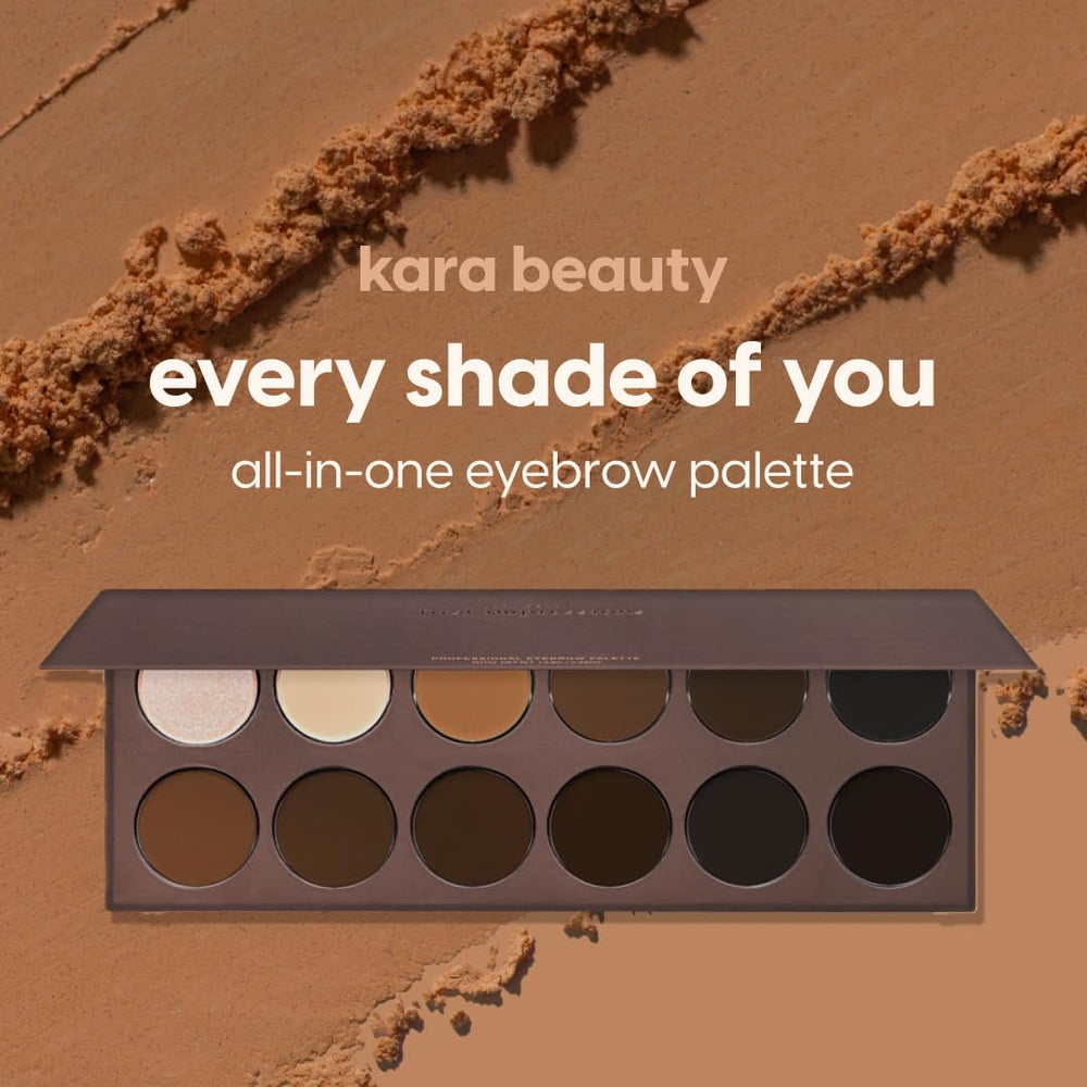 Kara Beauty Eyebrow Kit pomade swatches reveal blendable color payoff.