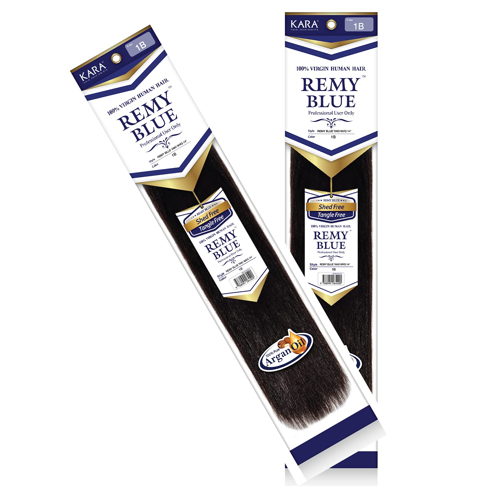 KARA HAIR FASHIONISTA Remy Yaky Blue weave outer pack view highlights two-pack convenience